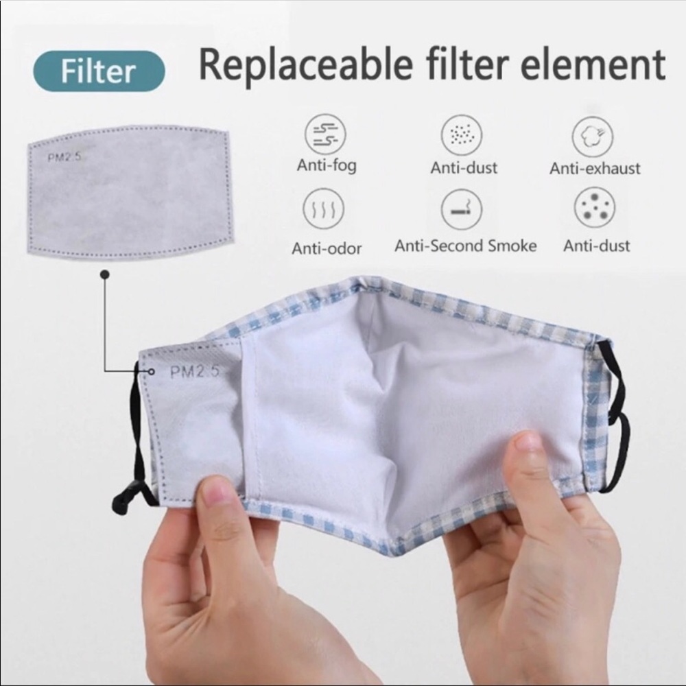 6 Washable face mask (12 free pm2.5 filters) - Picture 4 of 6